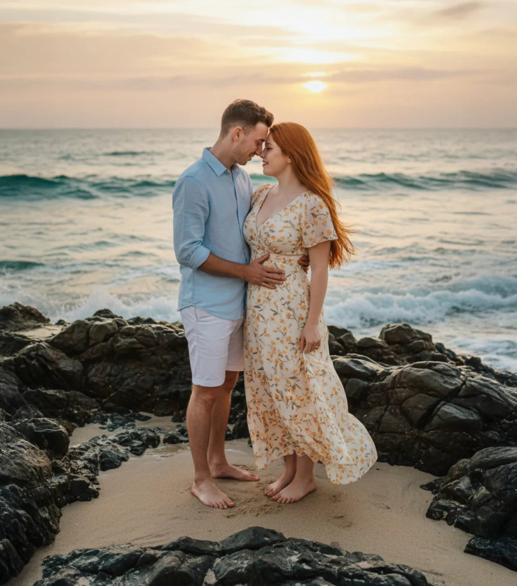Parejas en el mar al atardecer - Revive