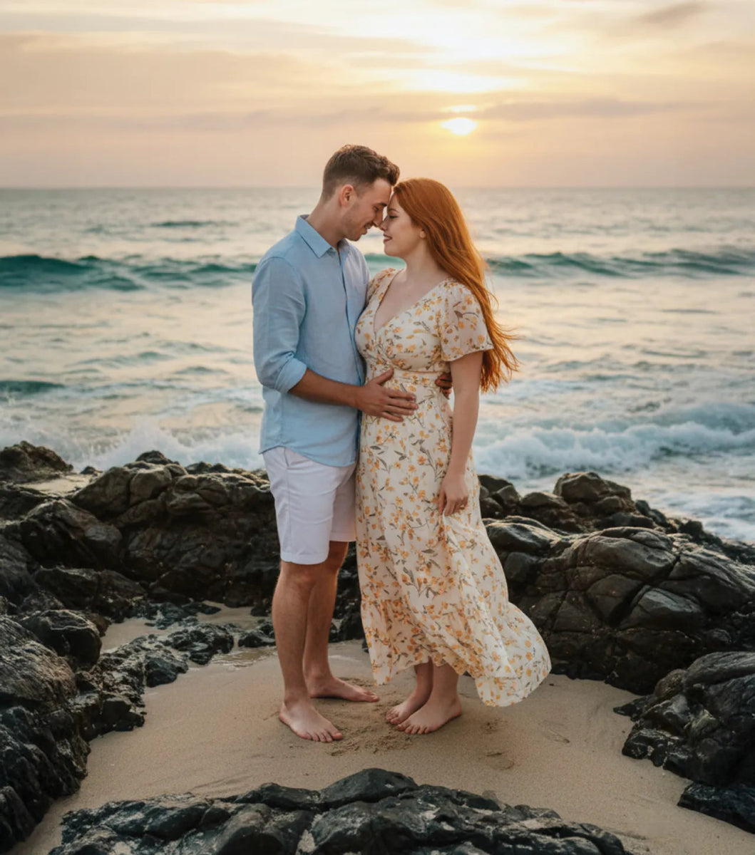 Parejas en el mar al atardecer - Revive